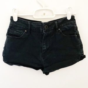 Bullhead Black Super High Rise Shorty Denim Shorts